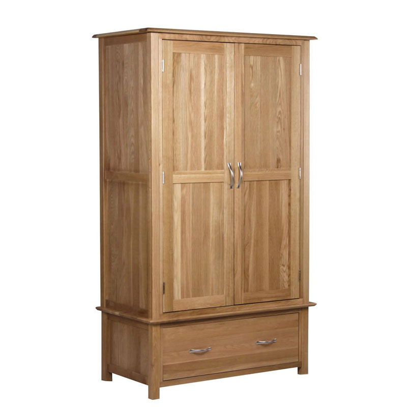 Moderni quercus duae Door 1 Drawer Wardrobe