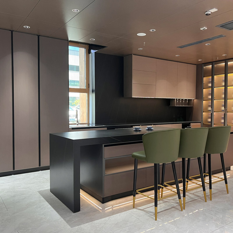 Dolor Kitchen Cabinets L-Shape Luxuria Kitchen Cabinets with Glass Kitchen cabinets